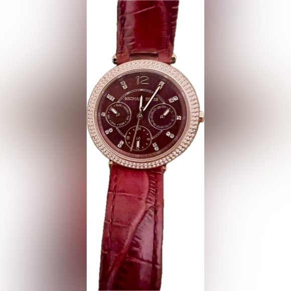 Michael Kors Red & Gold Mini Parker Red Dial Ladies Watch MK6451 Stunning! - Picture 9 of 16